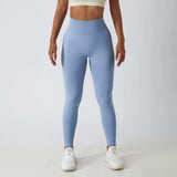 Solid Color Ribbed Seamless Yoga Pants High Waist Gym Leggings Sport Women Fitness Female Legging Tummy Control Running Tights