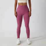Solid Color Ribbed Seamless Yoga Pants High Waist Gym Leggings Sport Women Fitness Female Legging Tummy Control Running Tights