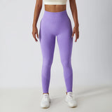 Solid Color Ribbed Seamless Yoga Pants High Waist Gym Leggings Sport Women Fitness Female Legging Tummy Control Running Tights