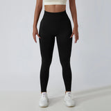 Solid Color Ribbed Seamless Yoga Pants High Waist Gym Leggings Sport Women Fitness Female Legging Tummy Control Running Tights