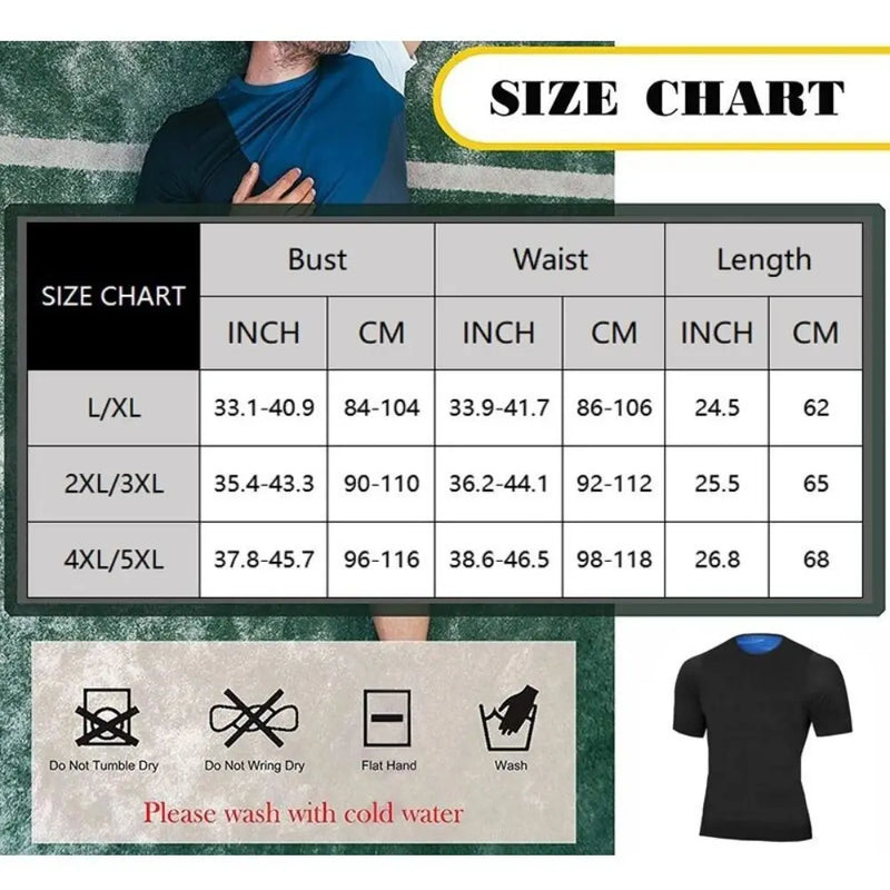 Sauna Sweat Shirt for Men Short Sleeve