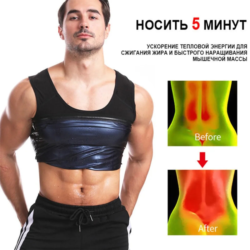 Sauna Sweat Shirt for Men Short Sleeve