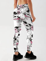 Fashion Women Skull Rose Printed Leggings